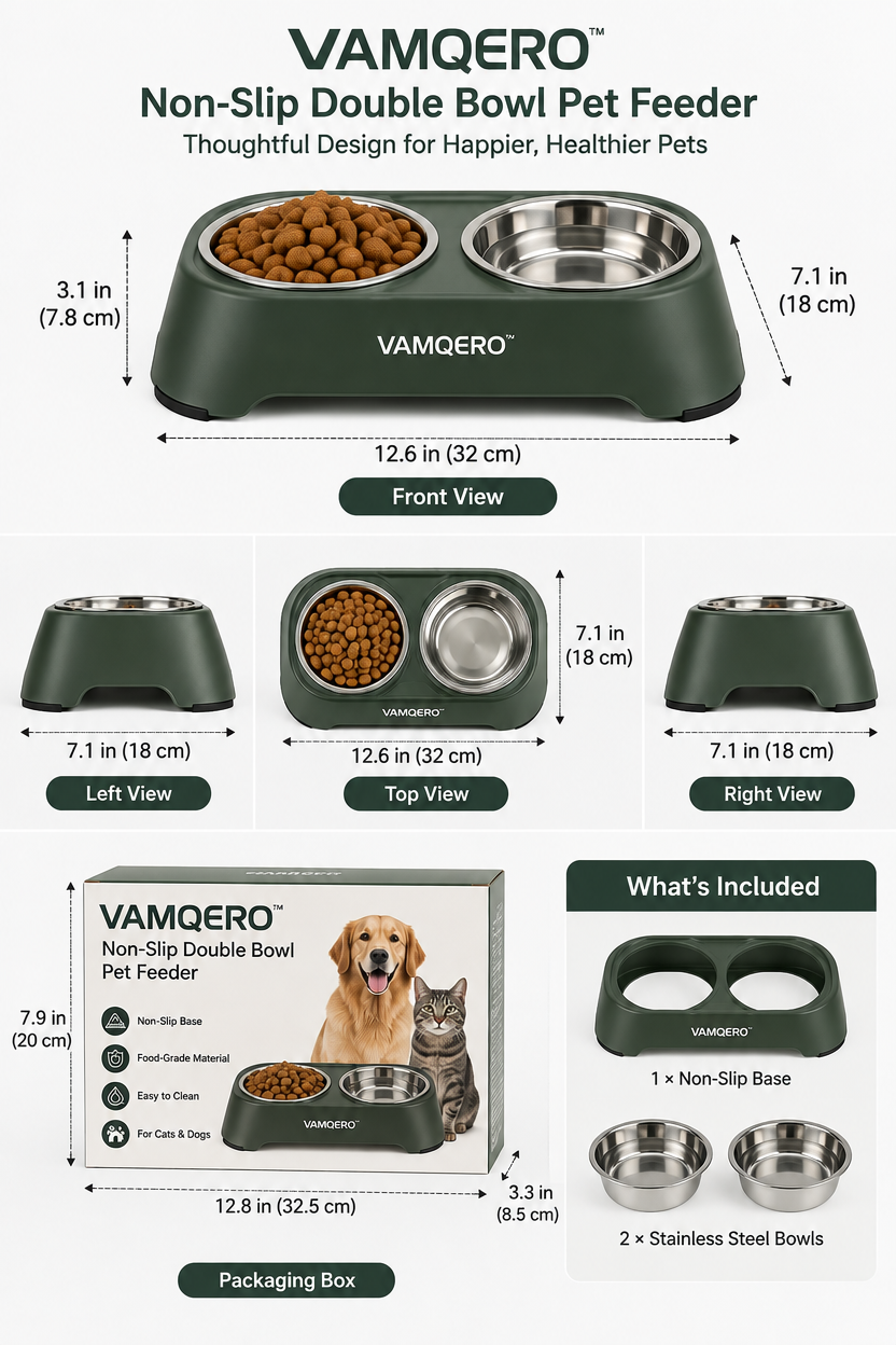 Non-Slip Double Bowl Pet Feeder detail view 7
