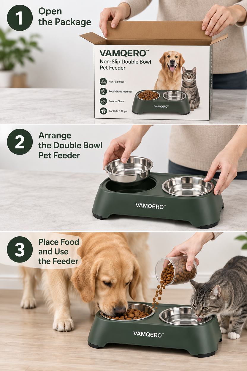Non-Slip Double Bowl Pet Feeder detail view 8